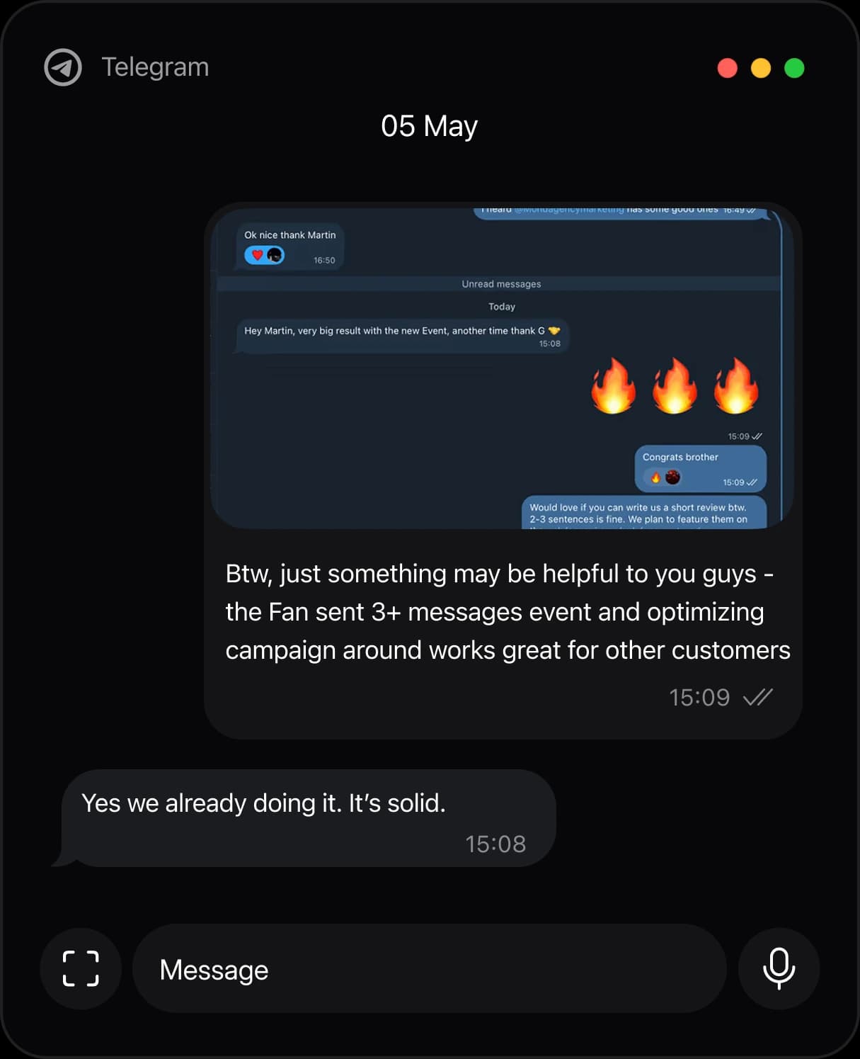 Confirmed by another agency on the platform